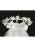 Lito Girls White Satin Rose Flowers Rhinestones 24 Inches Special Occasion Veil - SophiasStyle.com